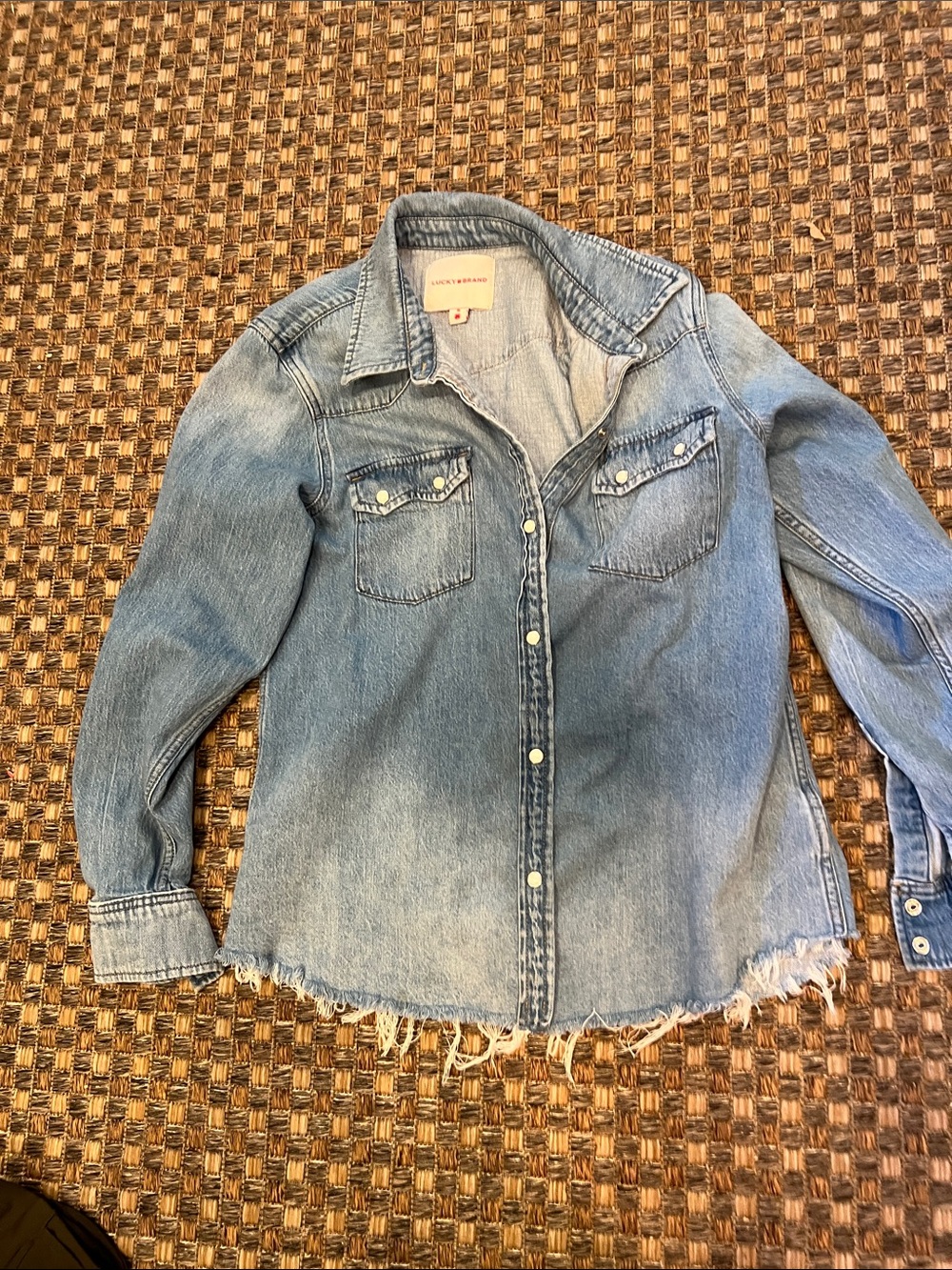 Lucky Brand Light Blue Denim Button-Up Shirt